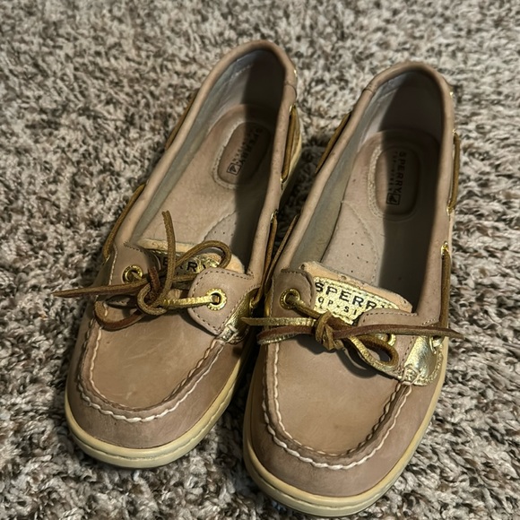 Sperry Top-Sider camel and gold shoes size 6.5 Preowned  condition - Picture 2 of 7